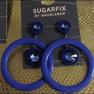 BaubleBar Jewelry - Blue Circle & rhinestone earrings Baublebar NWT BaubleBar Jewelry - Blue Circle & rhinestone earrings Baublebar NWT